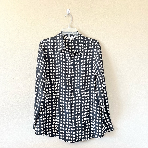 CAbi Tops - Cabi 100% Silk Polka Dot Button Front Blouse